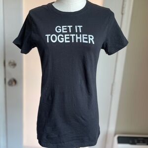 Graphic Short Sleeve Cotton Tee "Get It Together" Black Sz